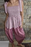 Nonni Gingham Bandeau Cami Indian Pink